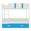 Adonica Engineered Wood Drawer Storage Bunk Bed with Left Ladder Azure Blue