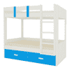 Adonica Engineered Wood Drawer Storage Bunk Bed with Right Ladder Azure Blue