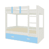 Adonica Engineered Wood Drawer Storage Bunk Bed Sky Blue