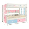 Astra Engineered Wood Box & Drawer Storage Bunk Bed English Pink Sky Blue
