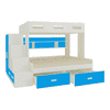 Austin Engineered Wood Box & Drawer Storage Bunk Bed Azure Blue
