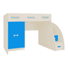 Bonita Engineered Wood Drawer and Box Storage Bed in Blue Colour