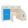 Bonita Engineered Wood Drawer and Box Storage Bed in Blue Colour