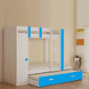 Evita Trundle Engineered Wood Box Storage Bunk Bed Azure Blue