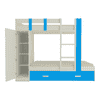 Evita Trundle Engineered Wood Box Storage Bunk Bed Azure Blue