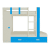 Evita Trundle Engineered Wood Box Storage Bunk Bed Azure Blue