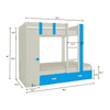 Evita Trundle Engineered Wood Box Storage Bunk Bed Azure Blue