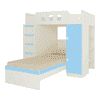 Siona Engineered Wood Box & Drawer Storage Bunk Bed Sky Blue