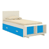 Minerva Engineered Wood Drawer Storage Bed in Blue Colour