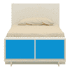 Minerva Engineered Wood Drawer Storage Bed in Blue Colour