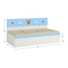 Renata Engineered Wood Box Storage Bed in Sky Blue Colour