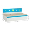 Renata Engineered Wood Box Storage Bed in Blue Colour