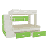 Austin Engineered Wood Box & Drawer Storage Bunk Bed Verdant Green