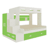 Austin Engineered Wood Box & Drawer Storage Bunk Bed Verdant Green
