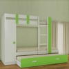 Evita Trundle Engineered Wood Box Storage Bunk Bed Verdant Green