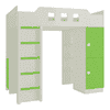 Siona Engineered Wood Box & Drawer Storage Bunk Bed Verdant Green