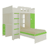 Siona Engineered Wood Box & Drawer Storage Bunk Bed Verdant Green