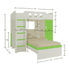 Siona Engineered Wood Box & Drawer Storage Bunk Bed Verdant Green