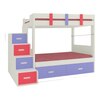 Suvina Engineered Wood Drawer Storage Bunk Bed Persian Lilac Strawberry Pink