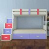 Suvina Engineered Wood Drawer Storage Bunk Bed Persian Lilac Strawberry Pink