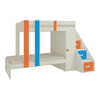 Luxuria Engineered Wood Box & Drawer Storage Bunk Bed Light Orange Azure Blue