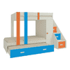 Luxuria Engineered Wood Box & Drawer Storage Bunk Bed Light Orange Azure Blue