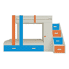 Luxuria Engineered Wood Box & Drawer Storage Bunk Bed Light Orange Azure Blue