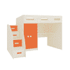 Bonita Engineered Wood Drawer and Box Storage Bed in Orange Colour