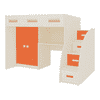 Bonita Engineered Wood Drawer and Box Storage Bed in Orange Colour