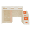 Bonita Engineered Wood Drawer and Box Storage Bed in Orange Colour