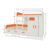 Eskada Engineered Wood Box & Drawer Storage Bunk Bed Orange