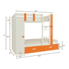 Evita Trundle Engineered Wood Box Storage Bunk Bed Light Orange