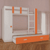Evita Trundle Engineered Wood Box Storage Bunk Bed Light Orange