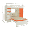 Siona Engineered Wood Box & Drawer Storage Bunk Bed Light Orange