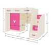Bonita Engineered Wood Drawer and Box Storage Bed in Pink Colour