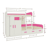 Eskada Engineered Wood Box & Drawer Storage Bunk Bed Barbie Pink