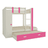 Evita Trundle Engineered Wood Box Storage Bunk Bed Barbie Pink