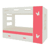 Rio Engineered Wood Box & Drawer Storage Bunk Bed Strawberry Pink