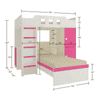 Siona Engineered Wood Box & Drawer Storage Bunk Bed Barbie Pink