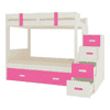 Suvina Engineered Wood Drawer Storage Bunk Bed Barbie Pink