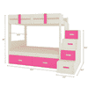 Suvina Engineered Wood Drawer Storage Bunk Bed Barbie Pink