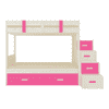 Suvina Engineered Wood Drawer Storage Bunk Bed Barbie Pink