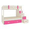 Suvina Engineered Wood Drawer Storage Bunk Bed Barbie Pink