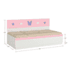Renata Engineered Wood Box Storage Bed in Pink Colour