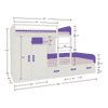 Eskada Engineered Wood Box & Drawer Storage Bunk Bed Lavender Purple