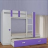 Evita Trundle Engineered Wood Box Storage Bunk Bed Lavender Purple
