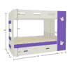 Rio Engineered Wood Box & Drawer Storage Bunk Bed Lavender Purple
