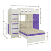 Siona Engineered Wood Box & Drawer Storage Bunk Bed Lavender Purple