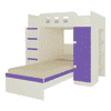 Siona Engineered Wood Box & Drawer Storage Bunk Bed Lavender Purple