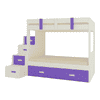 Suvina Engineered Wood Drawer Storage Bunk Bed Lavender Purple